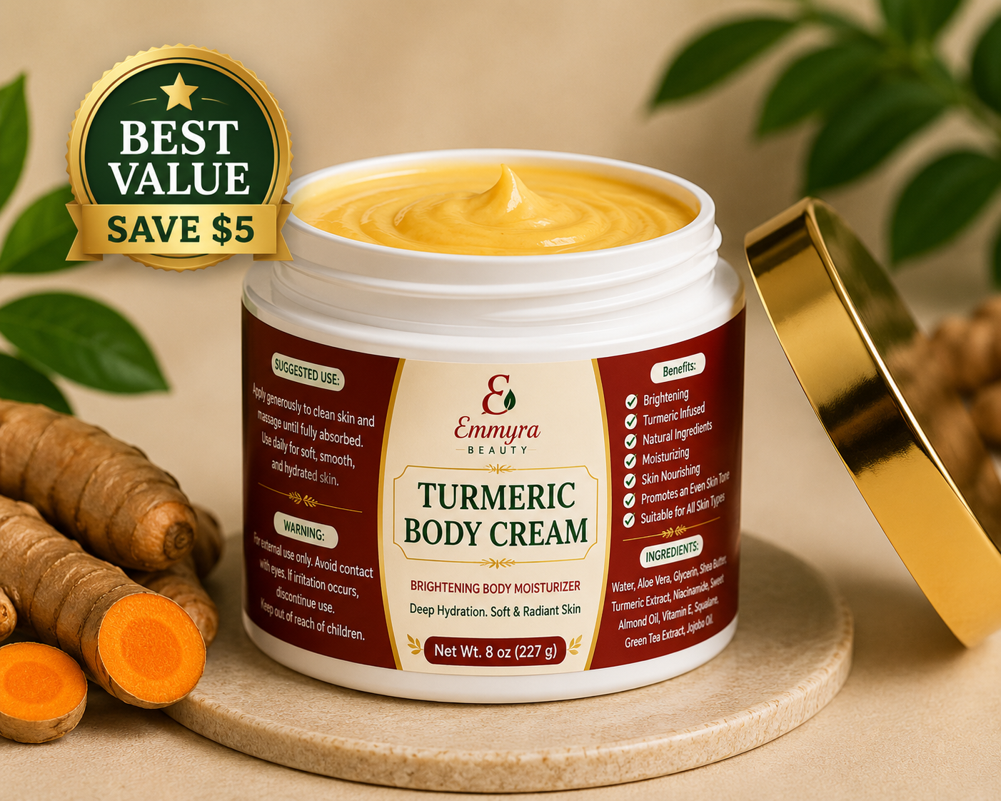 Turmeric Body Cream - 8 oz