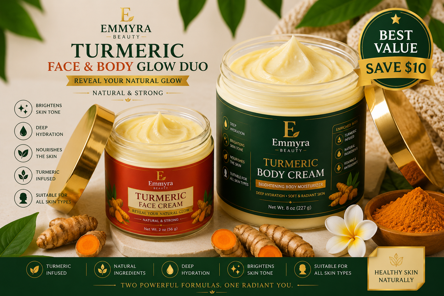 Emmyra Face & Body Glow Duo