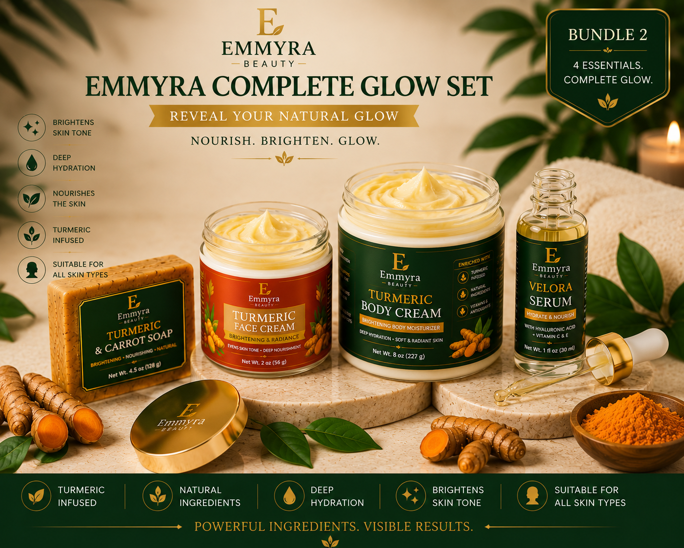 Emmyra Complete Glow Set - 2 oz