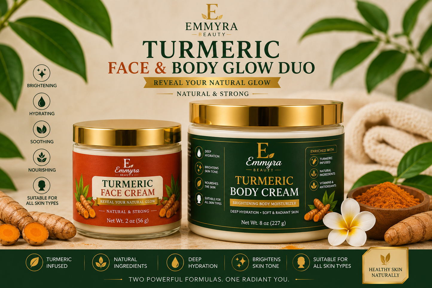 Emmyra Face & Body Glow Duo